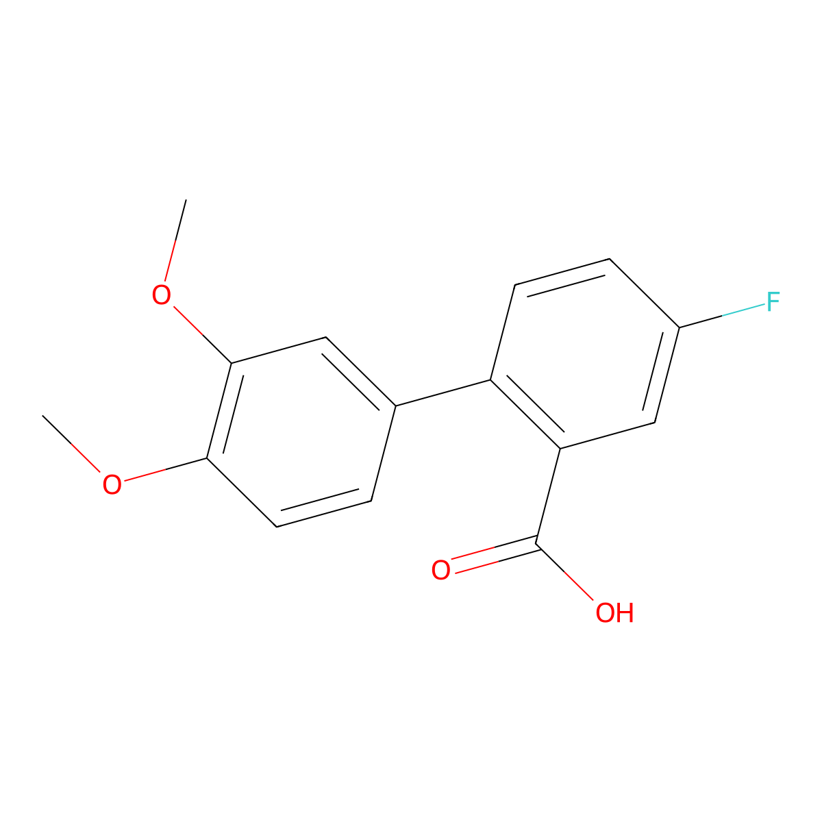 2-(3,4-Dimethoxyphenyl)-5-fluorobenzoic acid molecular structure, CAS 1179306-54-7