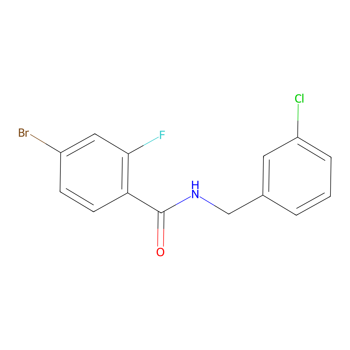 4-bromo-N-[(3-chlorophenyl)methyl]-2-fluorobenzamide molecular structure, CAS 1179308-76-9