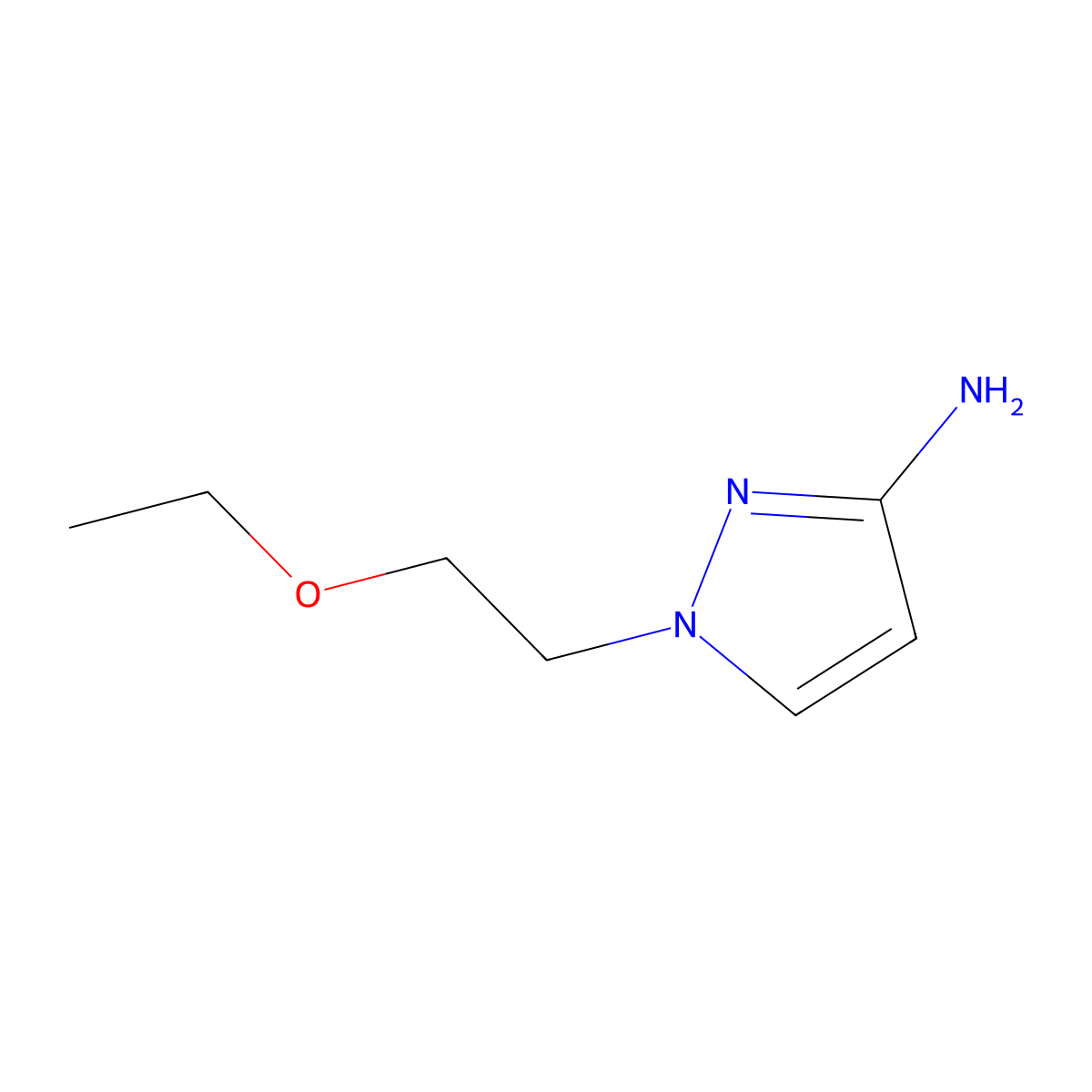 1-(2-Ethoxyethyl)-1H-pyrazol-3-amine molecular structure, CAS 1179309-43-3