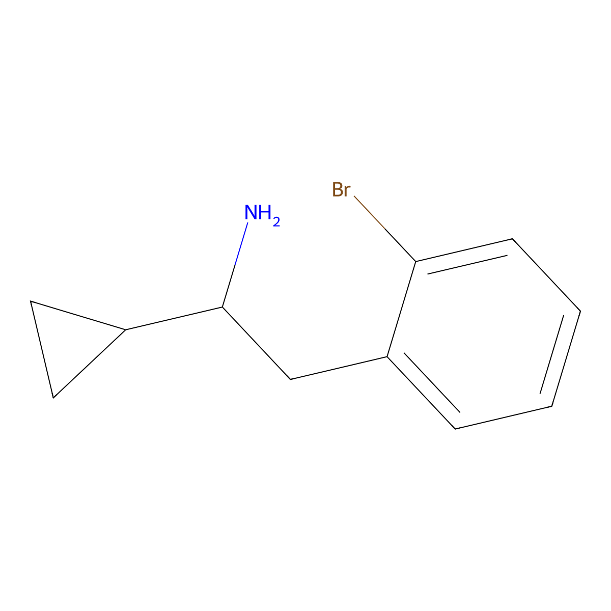 2-(2-Bromophenyl)-1-cyclopropylethan-1-amine molecular structure, CAS 1179313-17-7