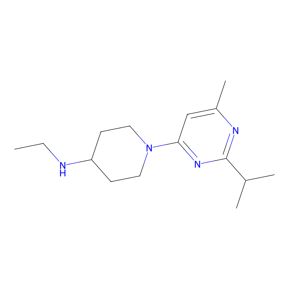 N-ethyl-1-[6-methyl-2-(propan-2-yl)pyrimidin-4-yl]piperidin-4-amine molecular structure, CAS 1179313-56-4
