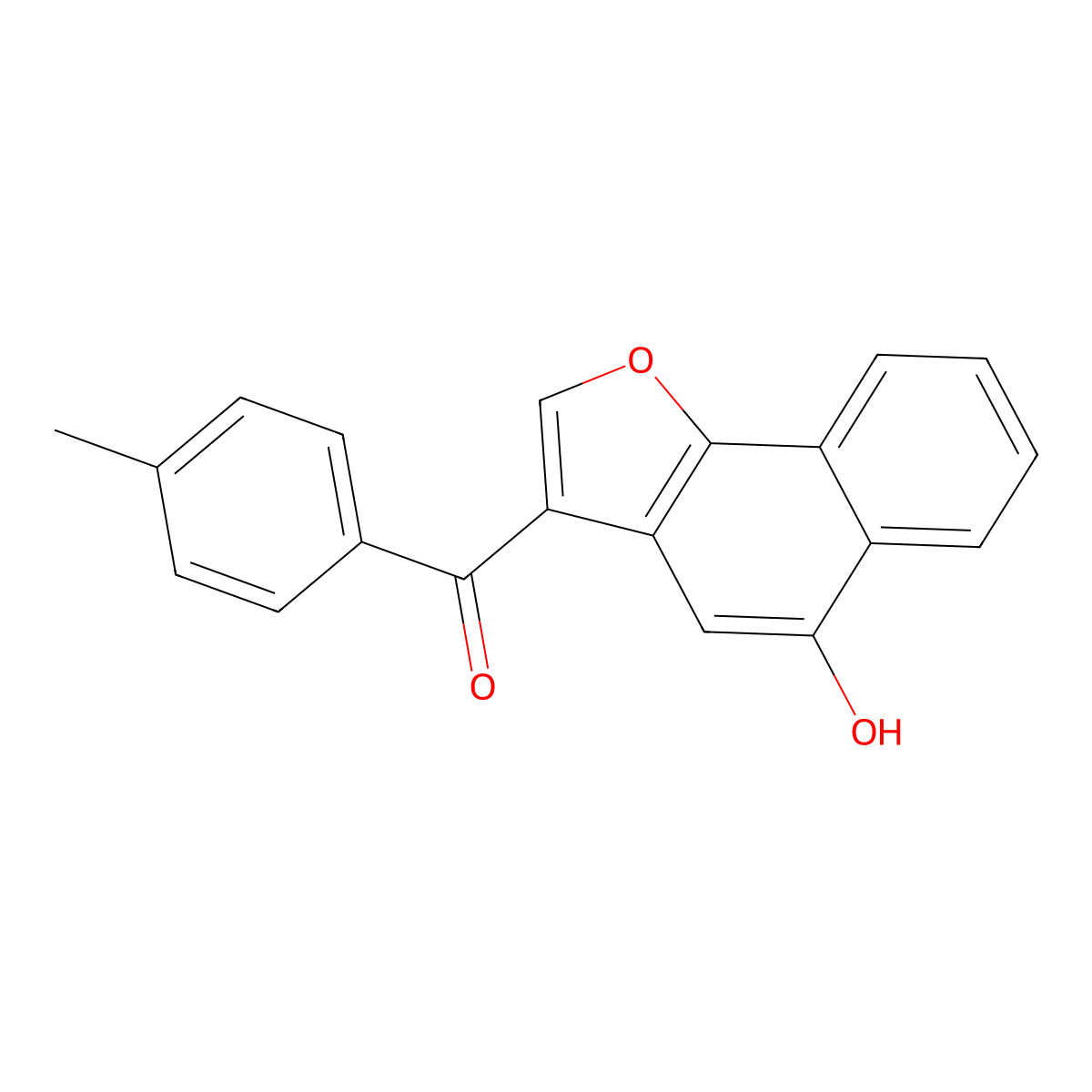 (5-Hydroxynaphtho[1,2-b]furan-3-yl)(4-methylphenyl)methanone molecular structure, CAS 117932-36-2