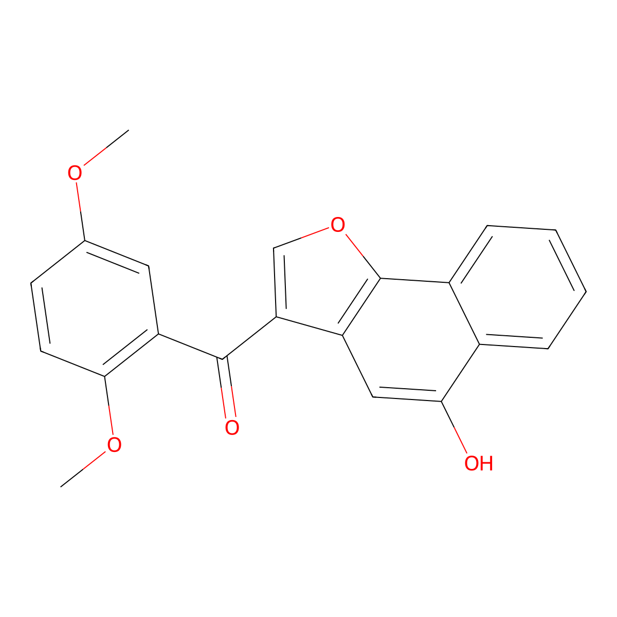 (2,5-Dimethoxyphenyl)(5-hydroxynaphtho[1,2-b]furan-3-yl)methanone molecular structure, CAS 117932-38-4