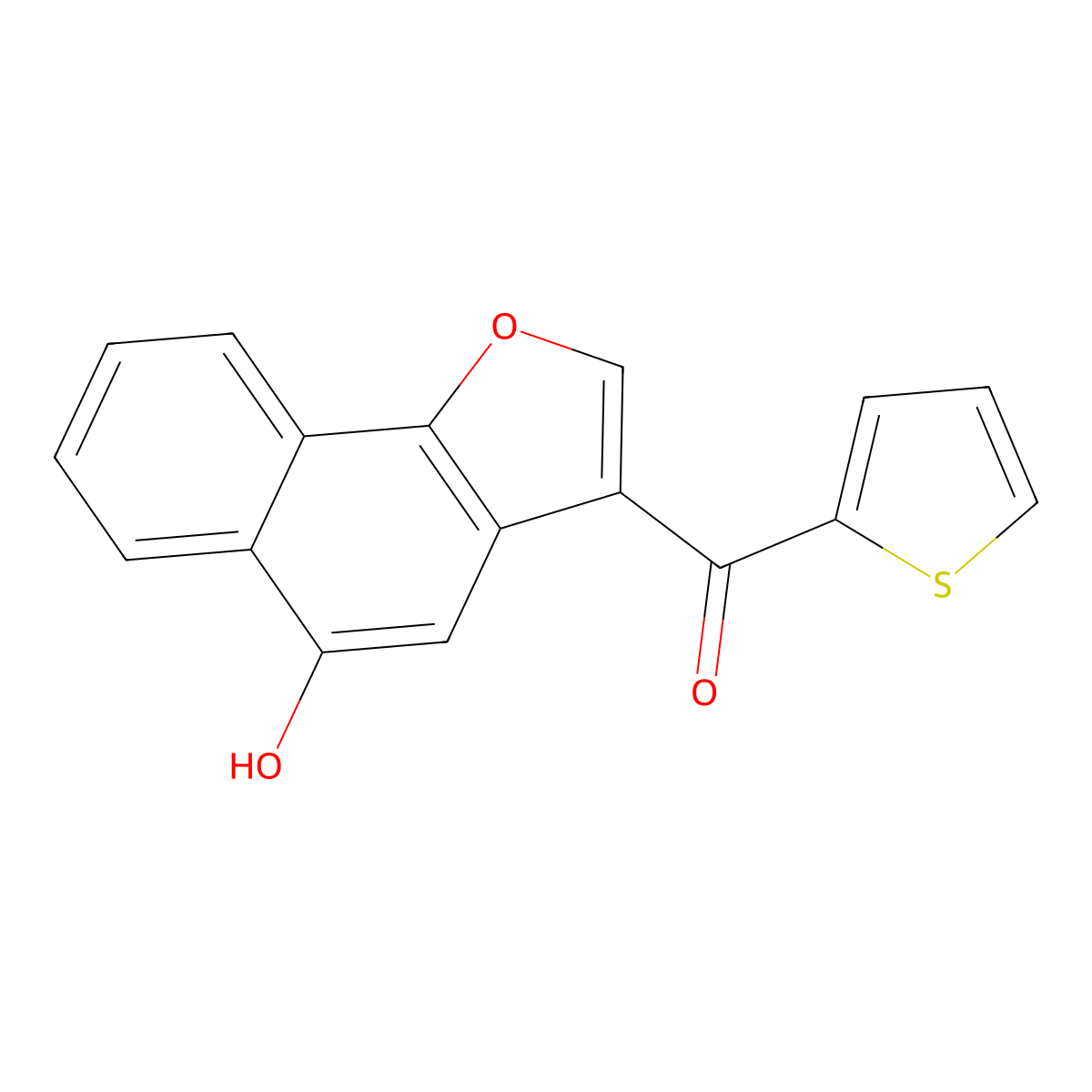 (5-Hydroxynaphtho[1,2-b]furan-3-yl)(2-thienyl)methanone molecular structure, CAS 117932-39-5