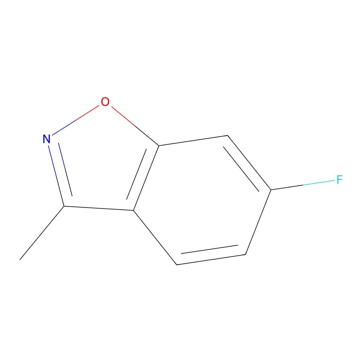 6-Fluoro-3-methyl-1,2-benzoxazole molecular structure, CAS 117933-03-6
