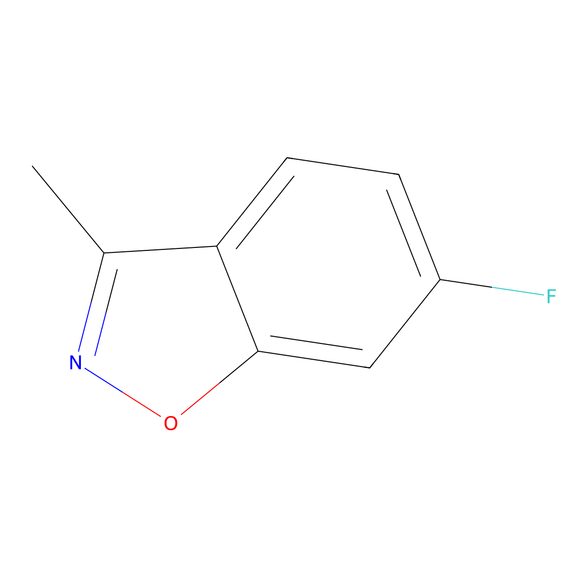 6-Fluoro-3-methyl-1,2-benzoxazole molecular structure, CAS 117933-03-6