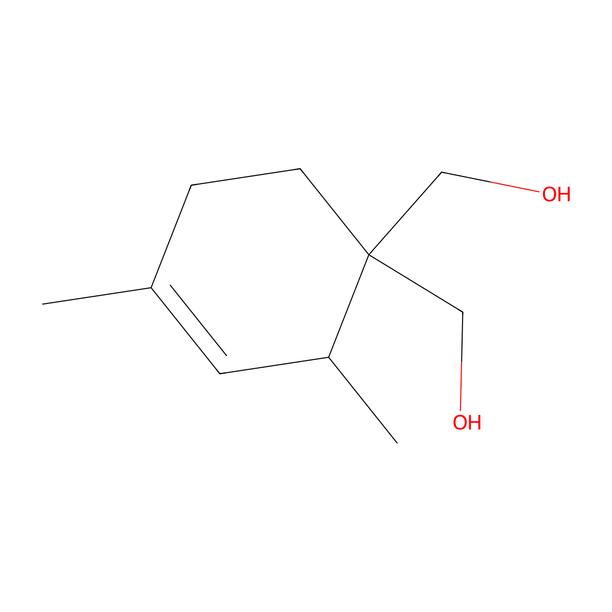 [1-(Hydroxymethyl)-2,4-dimethylcyclohex-3-en-1-yl]methanol molecular structure, CAS 117933-62-7