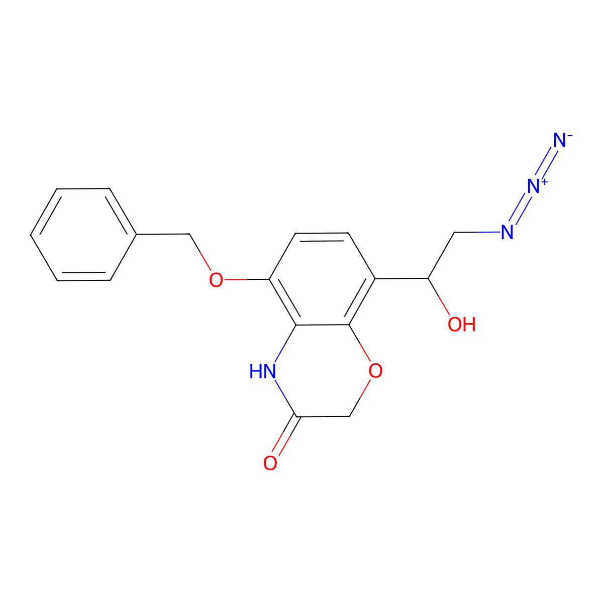 (R)-8-(2-azido-1-hydroxyethyl)-5-(benzyloxy)-2H-benzo[b][1,4]oxazin-3(4H)-one molecular structure, CAS 1179336-41-4