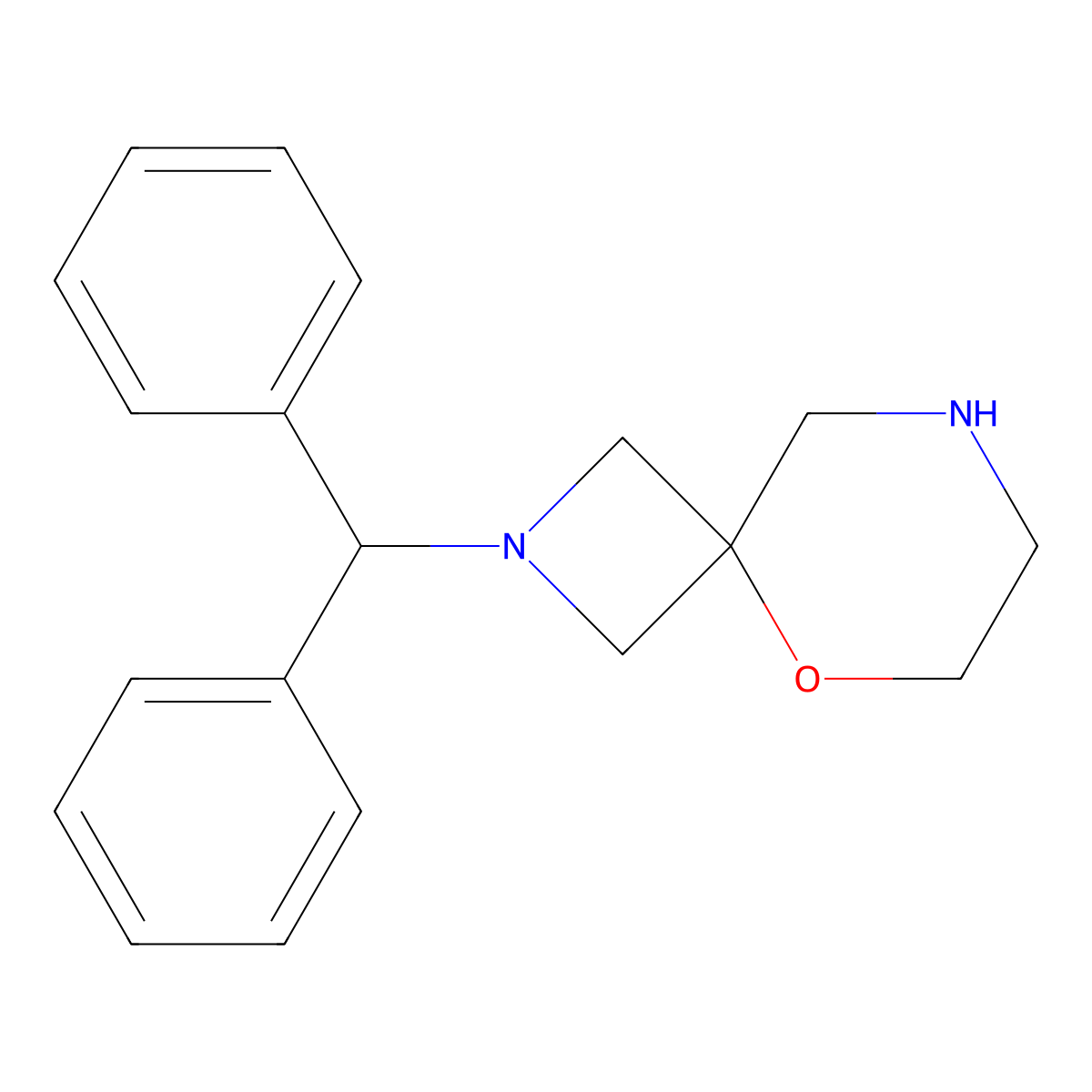 2-(Diphenylmethyl)-5-oxa-2,8-diazaspiro[3.5]nonane molecular structure, CAS 1179337-03-1