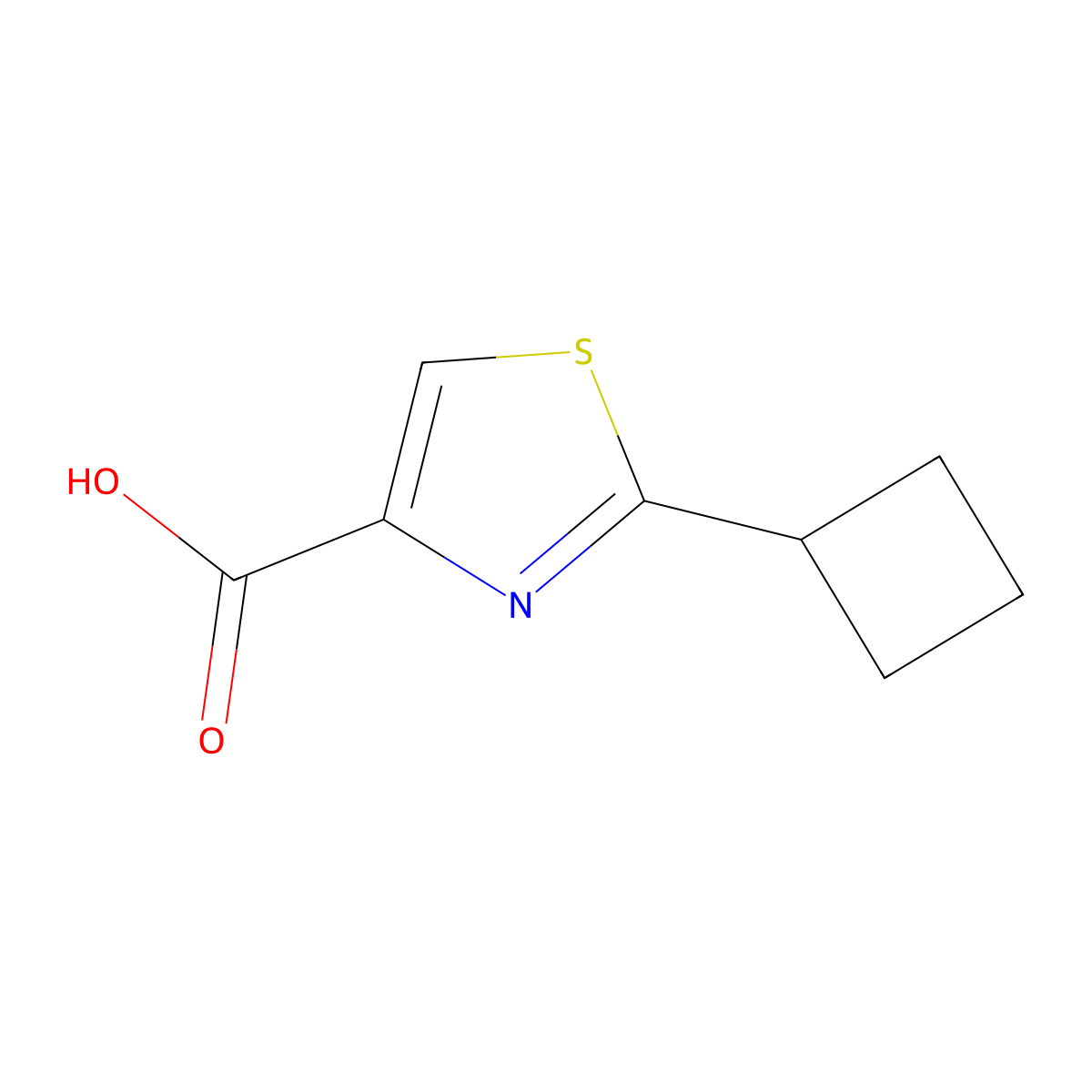 2-Cyclobutylthiazole-4-carboxylic acid molecular structure, CAS 1179337-86-0