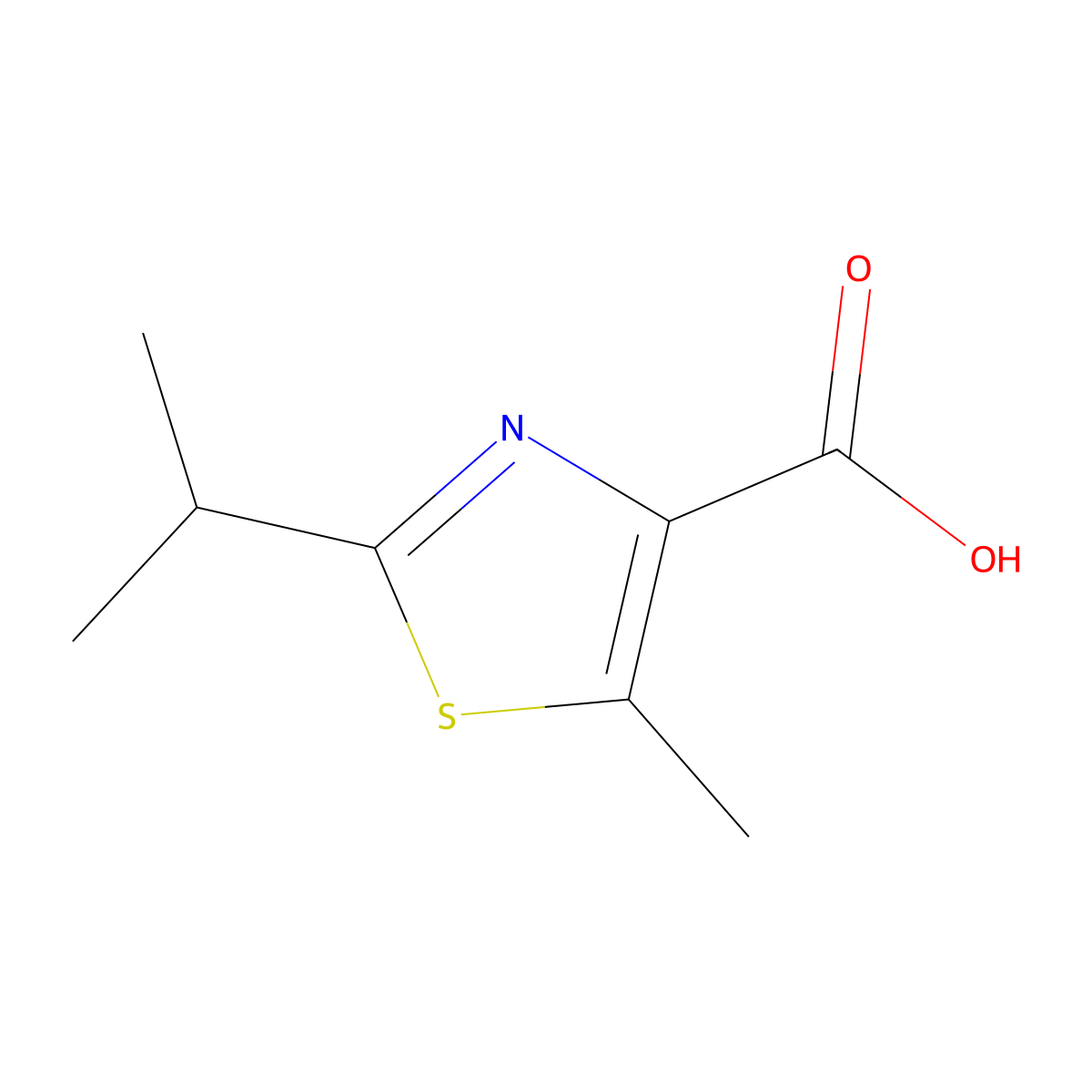 2-Isopropyl-5-methylthiazole-4-carboxylic acid molecular structure, CAS 1179338-17-0