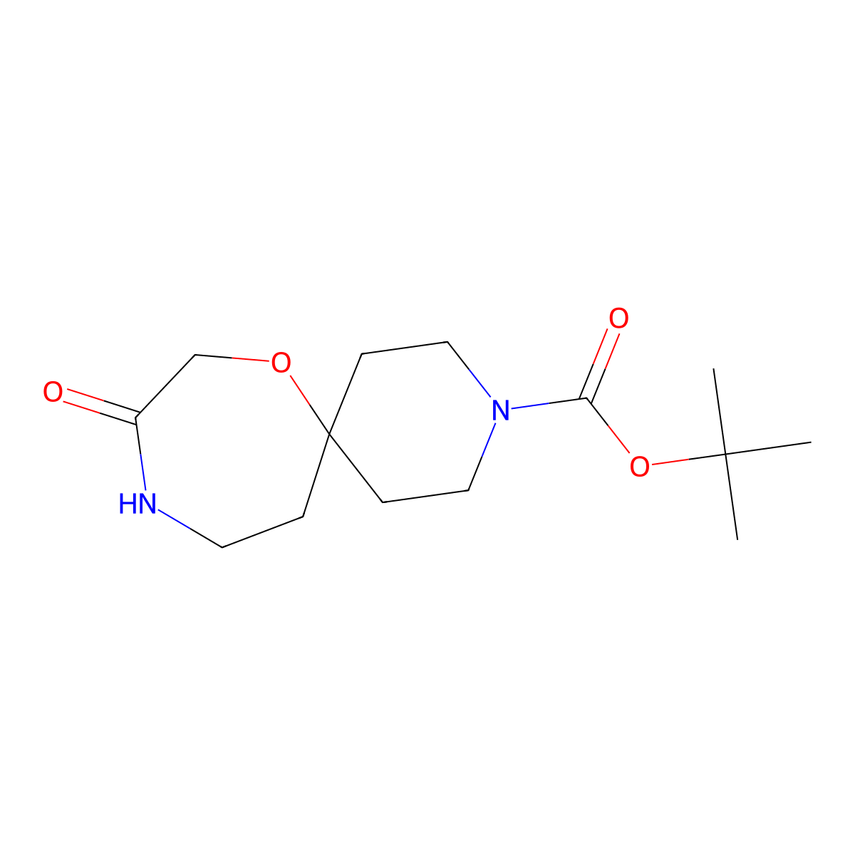 Tert-butyl 9-oxo-7-oxa-3,10-diazaspiro[5.6]dodecane-3-carboxylate molecular structure, CAS 1179338-64-7