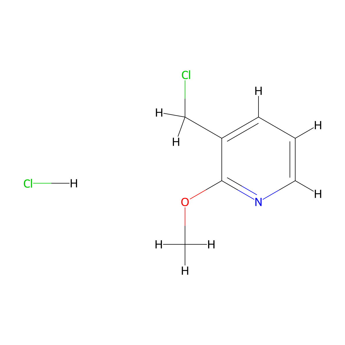 3-(Chloromethyl)-2-methoxypyridine hydrochloride molecular structure, CAS 117934-34-6