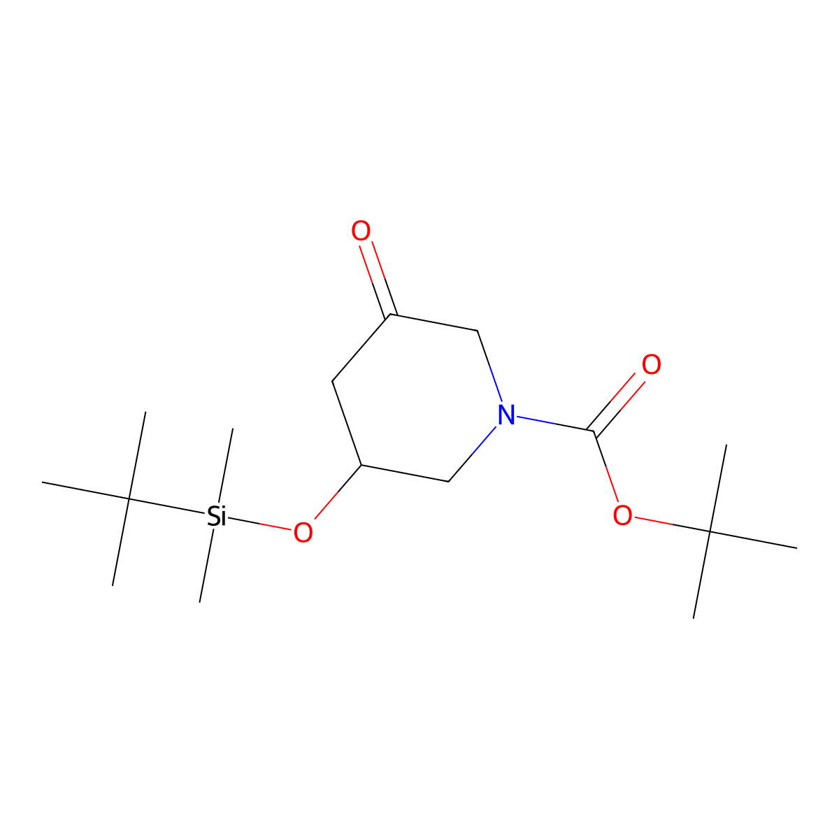 tert-butyl (3R)-3-[tert-butyl(dimethyl)silyl]oxy-5-oxo-piperidine-1-carboxylate molecular structure, CAS 1179348-74-3
