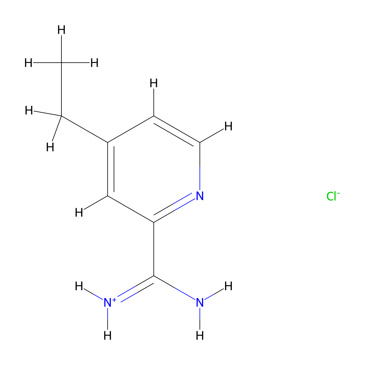 4-Ethylpyridine-2-carboximidamide--hydrogen chloride (1/1) molecular structure, CAS 1179359-59-1