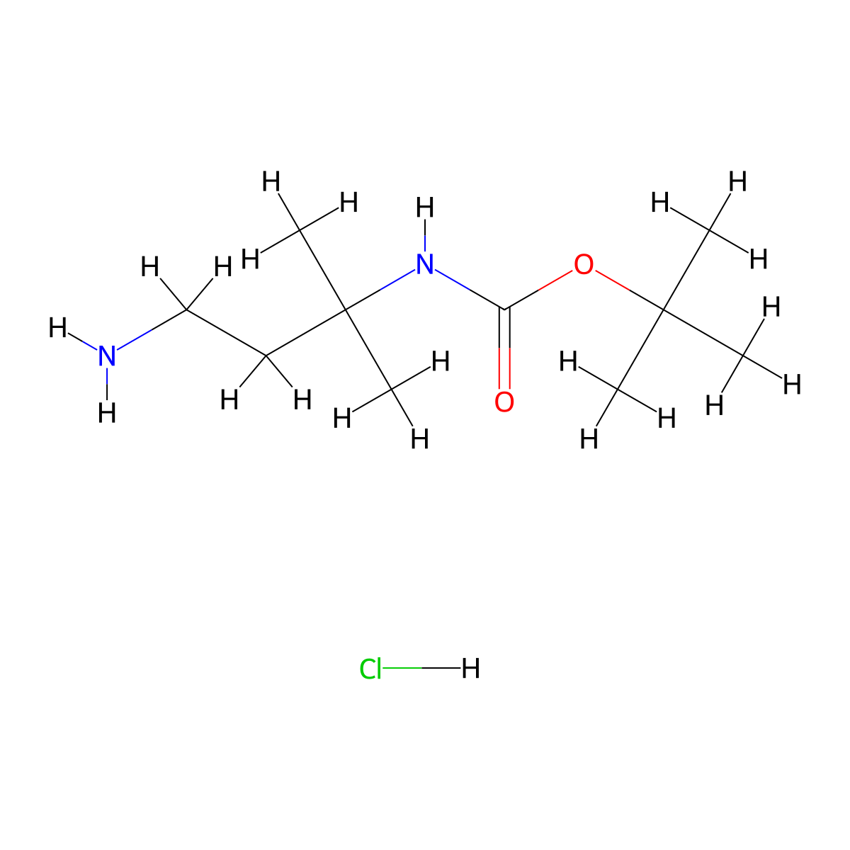 tert-butyl N-(4-amino-2-methylbutan-2-yl)carbamate hydrochloride molecular structure, CAS 1179359-61-5