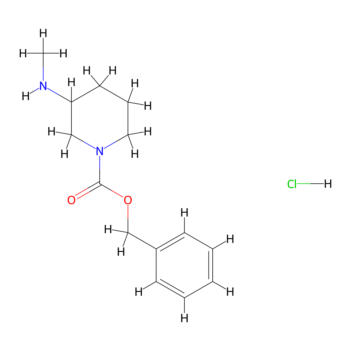 Benzyl 3-(methylamino)piperidine-1-carboxylate hydrochloride molecular structure, CAS 1179359-63-7