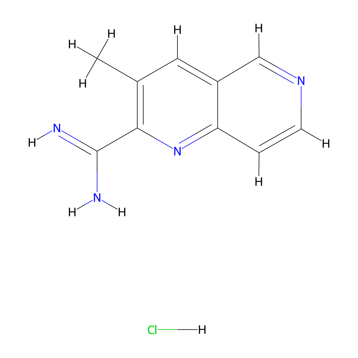 3-Methyl-1,6-naphthyridine-2-carboximidamide hydrochloride molecular structure, CAS 1179359-69-3