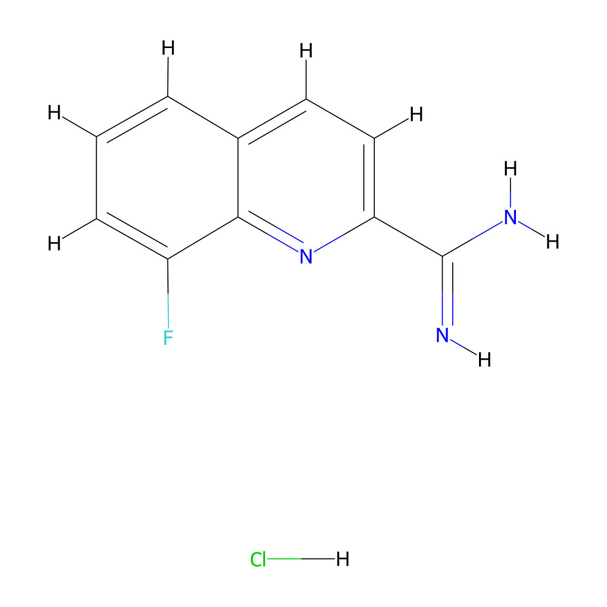 8-Fluoroquinoline-2-carboximidamide hydrochloride molecular structure, CAS 1179359-70-6