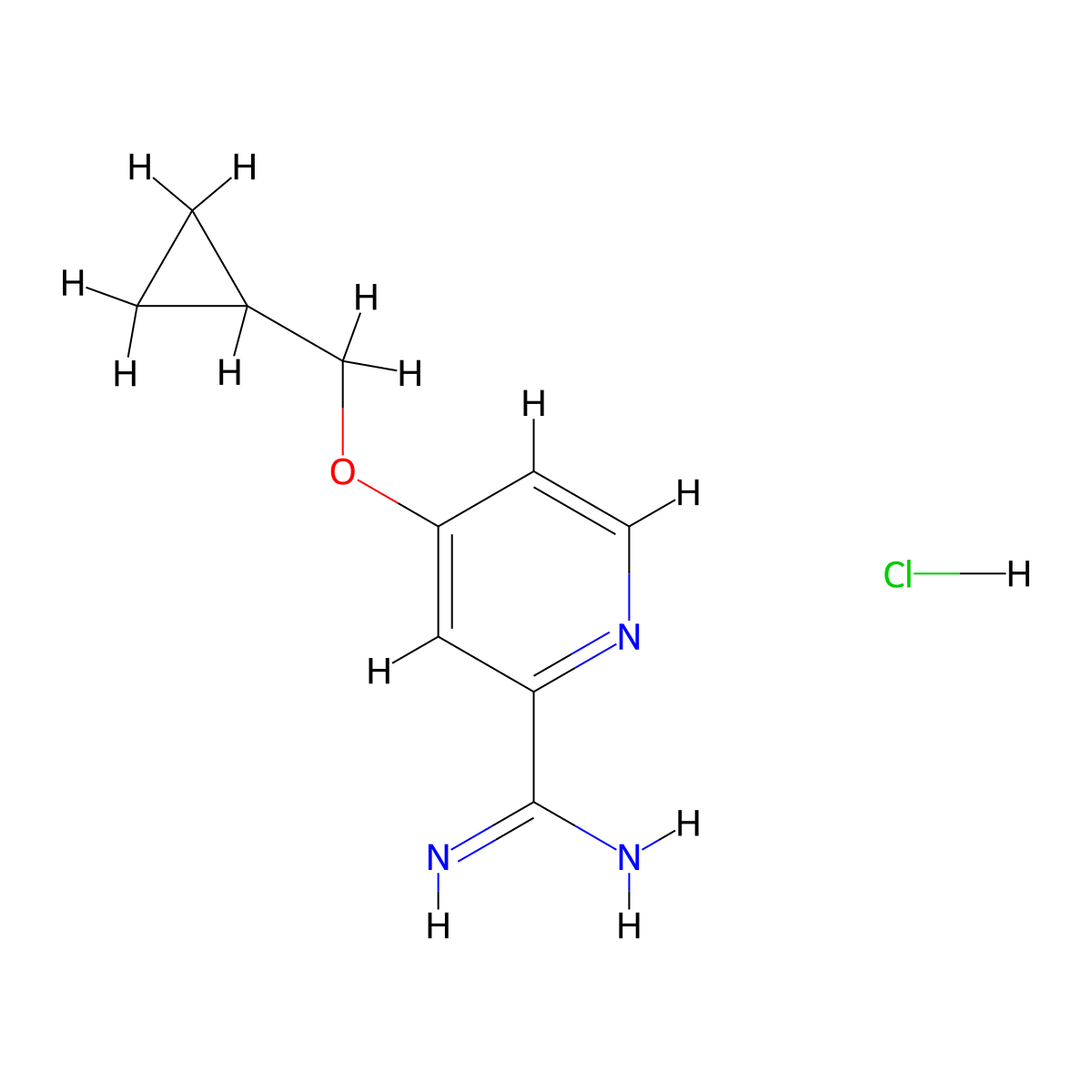 4-(Cyclopropylmethoxy)picolinimidamide hydrochloride molecular structure, CAS 1179359-78-4