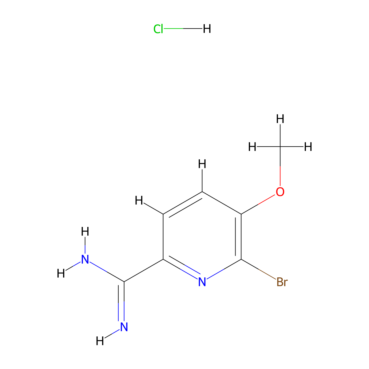 6-Bromo-5-methoxypicolinimidamide hydrochloride molecular structure, CAS 1179359-96-6