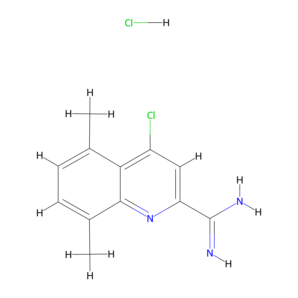 4-Chloro-5,8-dimethylquinoline-2-carboximidamide hydrochloride molecular structure, CAS 1179360-04-3