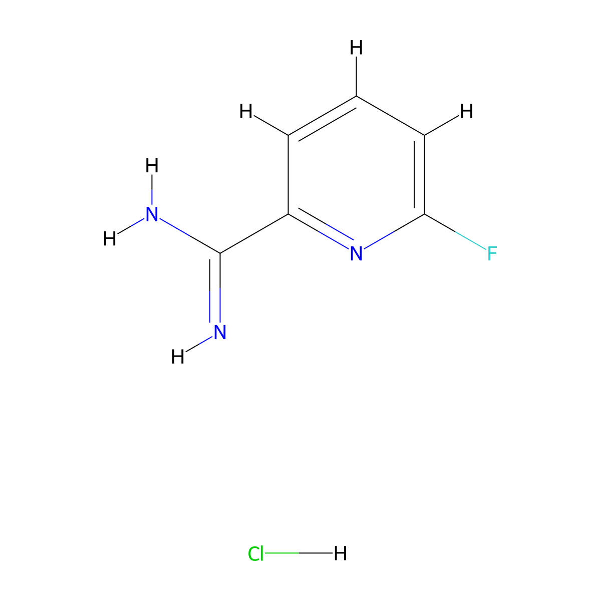 6-Fluoropicolinimidamide hydrochloride molecular structure, CAS 1179360-39-4