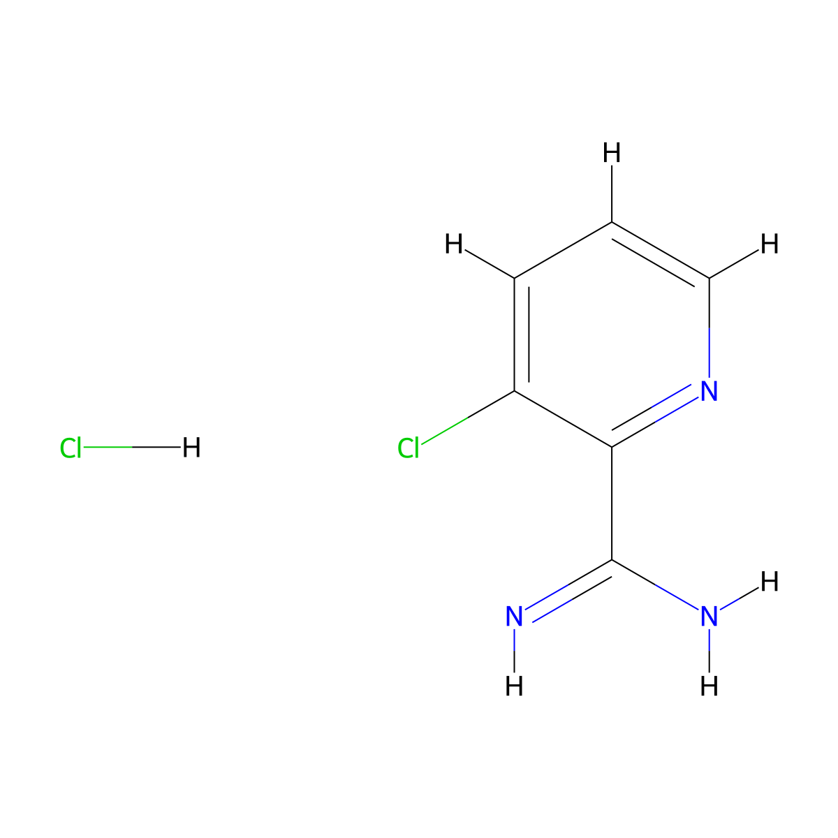 3-Chloropicolinimidamide hydrochloride molecular structure, CAS 1179360-43-0
