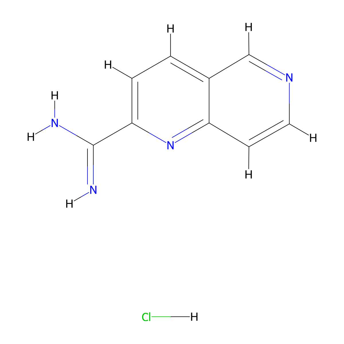 1,6-Naphthyridine-2-carboximidamide hydrochloride molecular structure, CAS 1179360-44-1