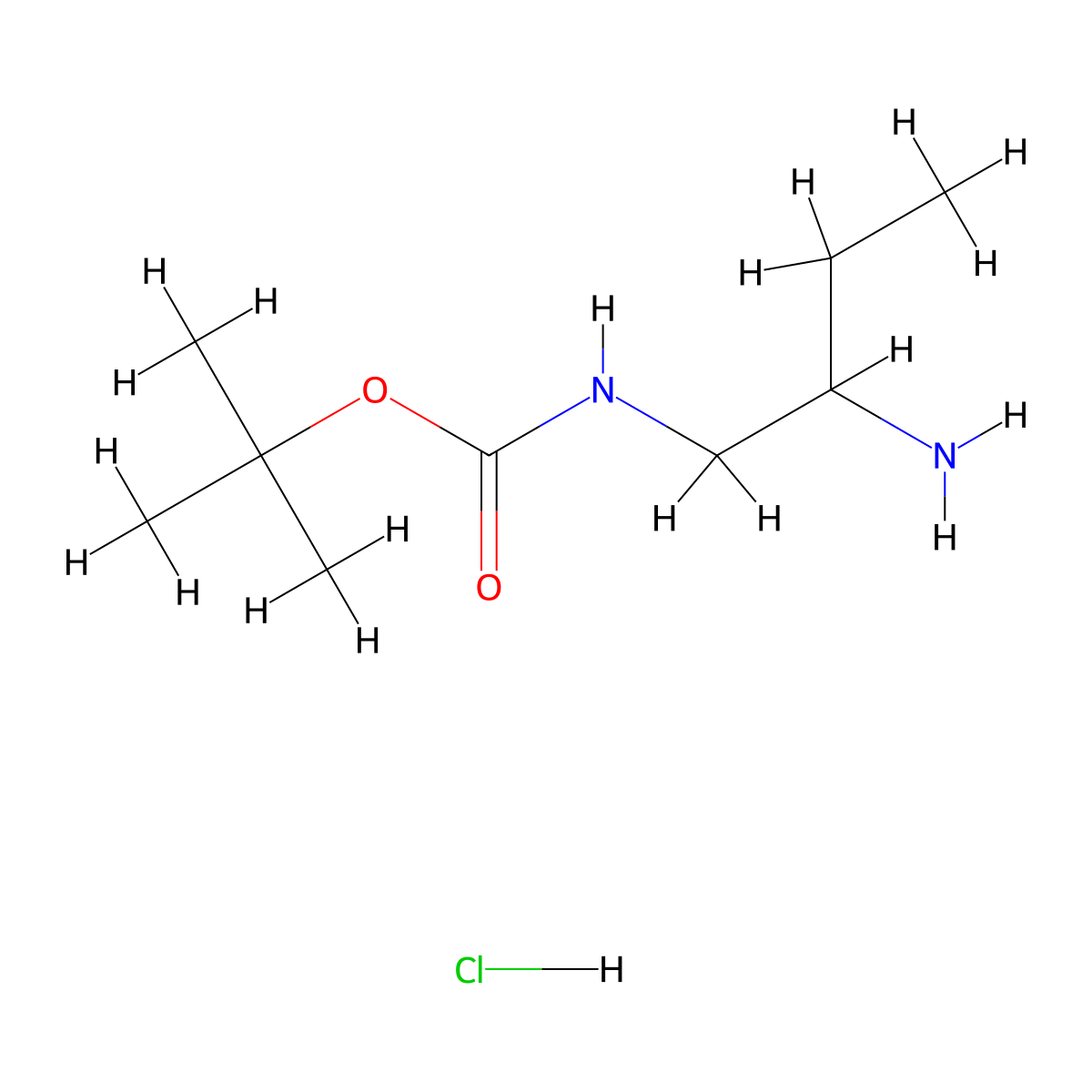 1-N-Boc-Butane-1,2-diamine hydrochloride molecular structure, CAS 1179360-83-8