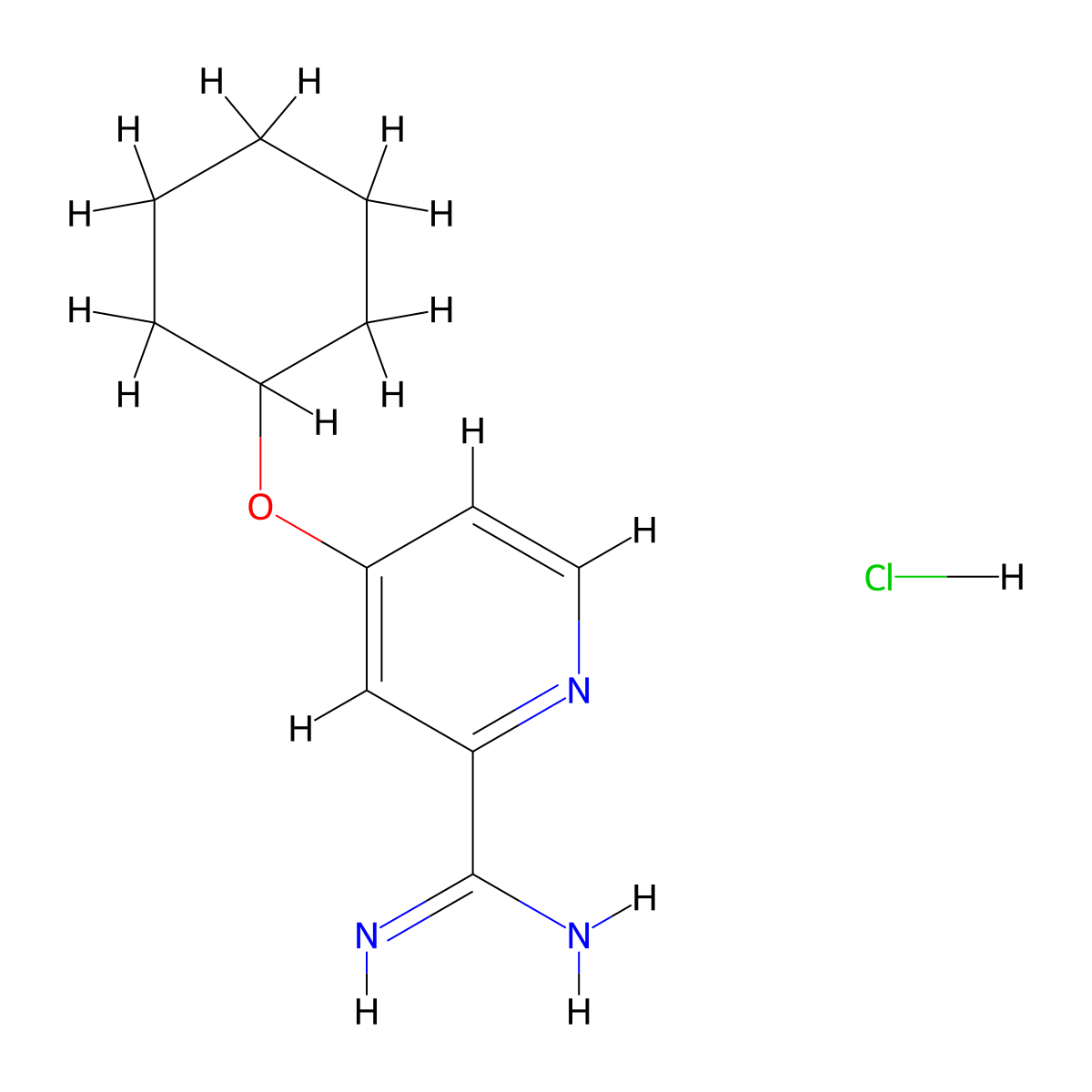 4-(Cyclohexyloxy)picolinimidamide hydrochloride molecular structure, CAS 1179360-84-9