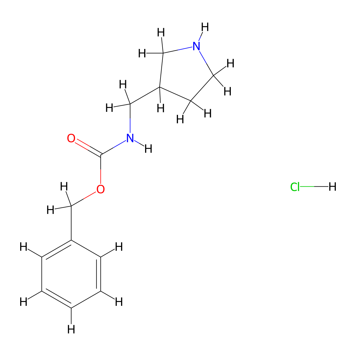 Benzyl (pyrrolidin-3-ylmethyl)carbamate hydrochloride molecular structure, CAS 1179361-27-3