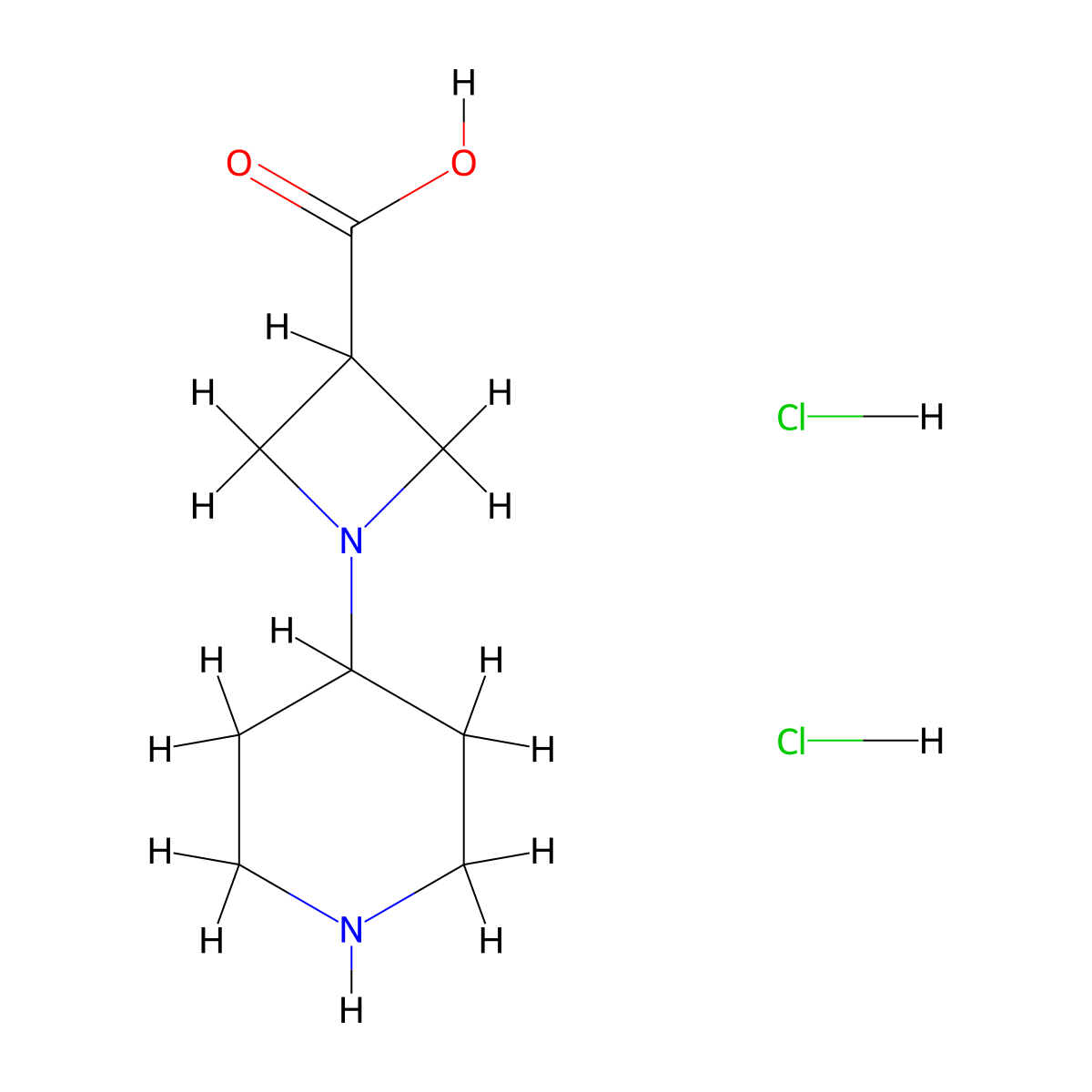 1-(Piperidin-4-yl)azetidine-3-carboxylic acid dihydrochloride molecular structure, CAS 1179361-28-4