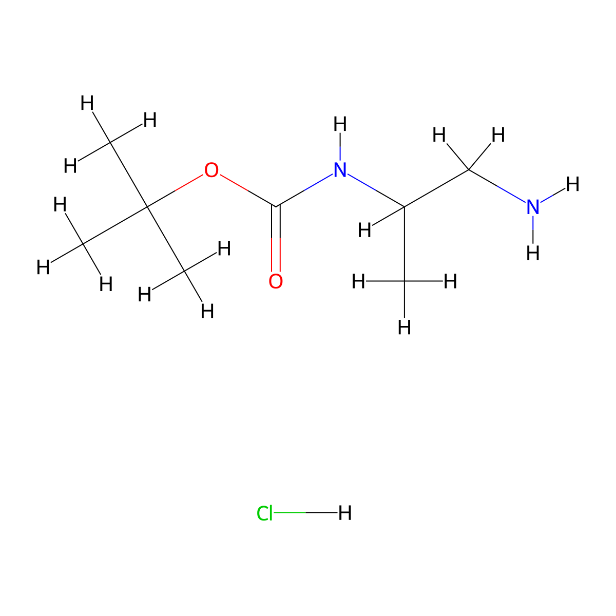 2-N-Boc-Propane-1,2-diamine hydrochloride molecular structure, CAS 1179361-32-0