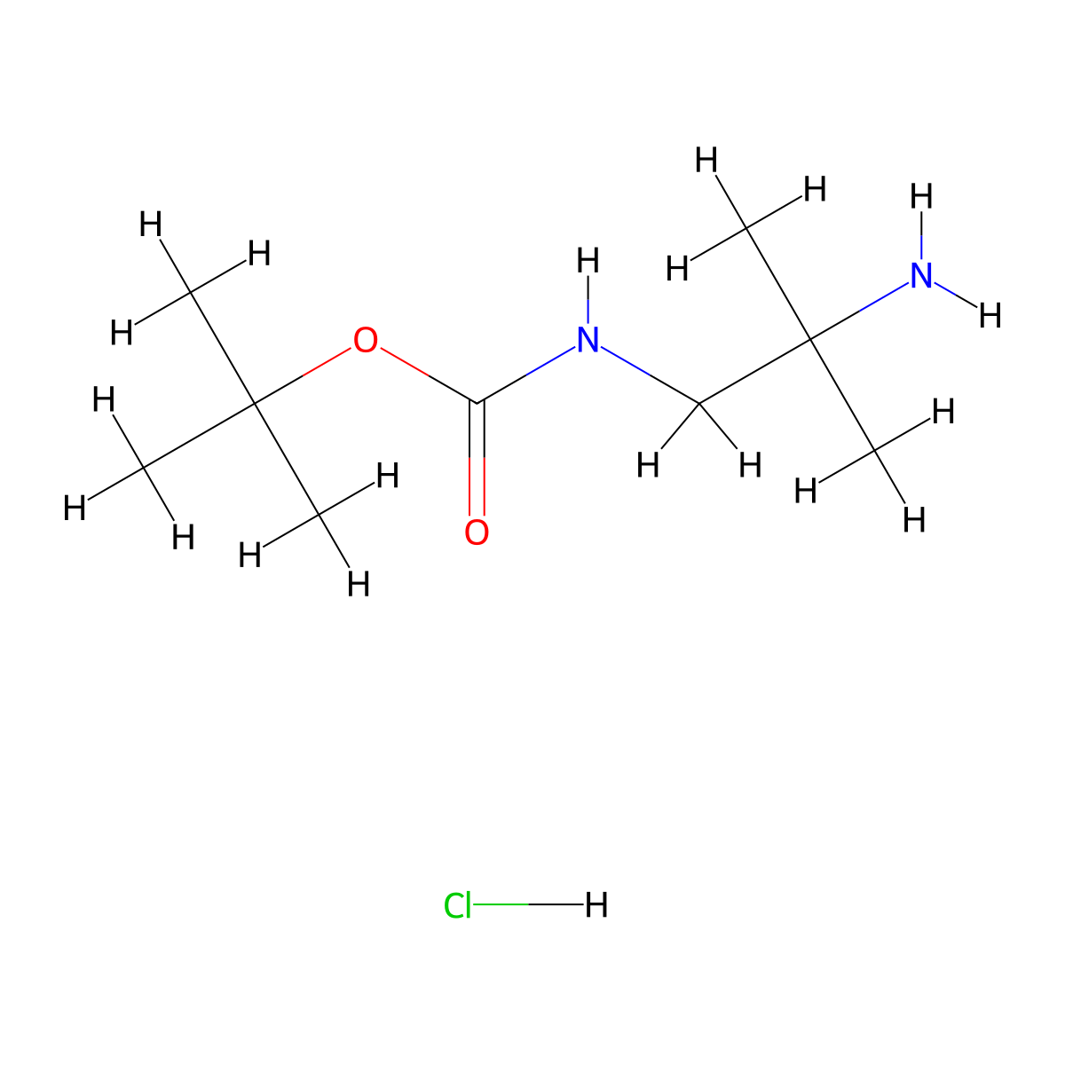 1-N-Boc-2-Methylpropane-1,2-diamine hydrochloride molecular structure, CAS 1179361-35-3
