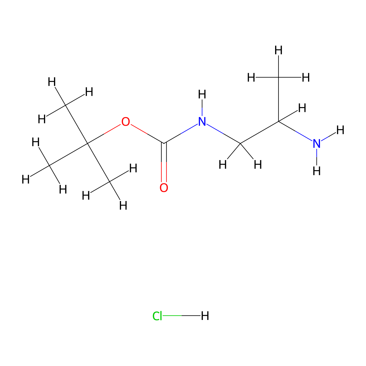 1-N-Boc-Propane-1,2-diamine hydrochloride molecular structure, CAS 1179361-38-6