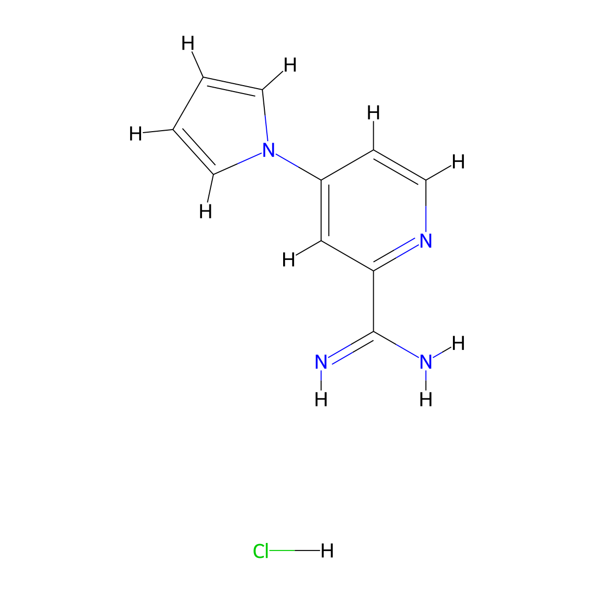 4-(1H-pyrrol-1-yl)picolinimidamide hydrochloride molecular structure, CAS 1179361-58-0