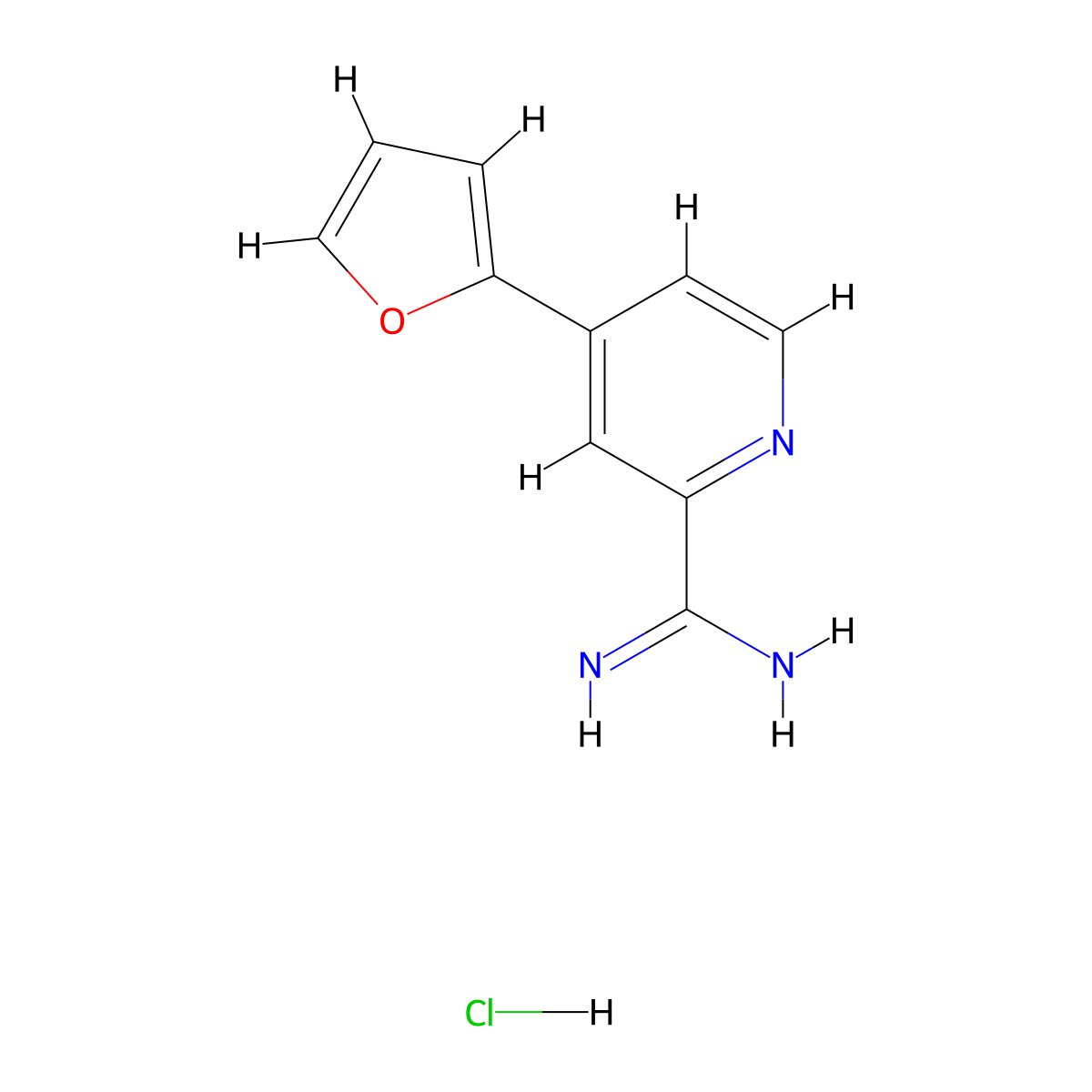 4-(Furan-2-yl)picolinimidamide hydrochloride molecular structure, CAS 1179361-65-9