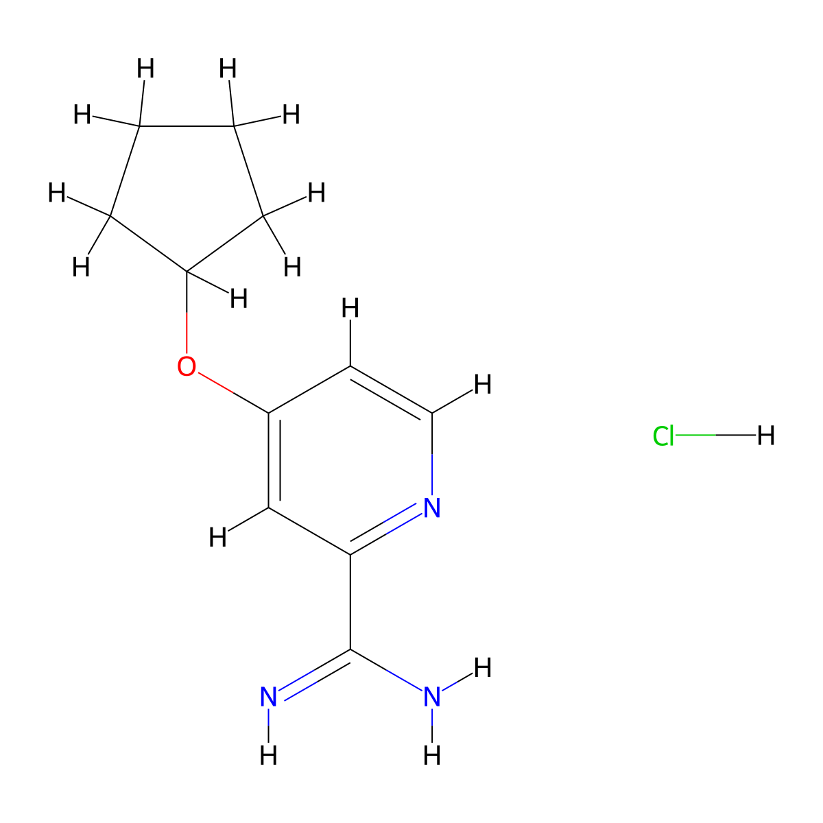 4-(Cyclopentyloxy)picolinimidamide hydrochloride molecular structure, CAS 1179361-71-7