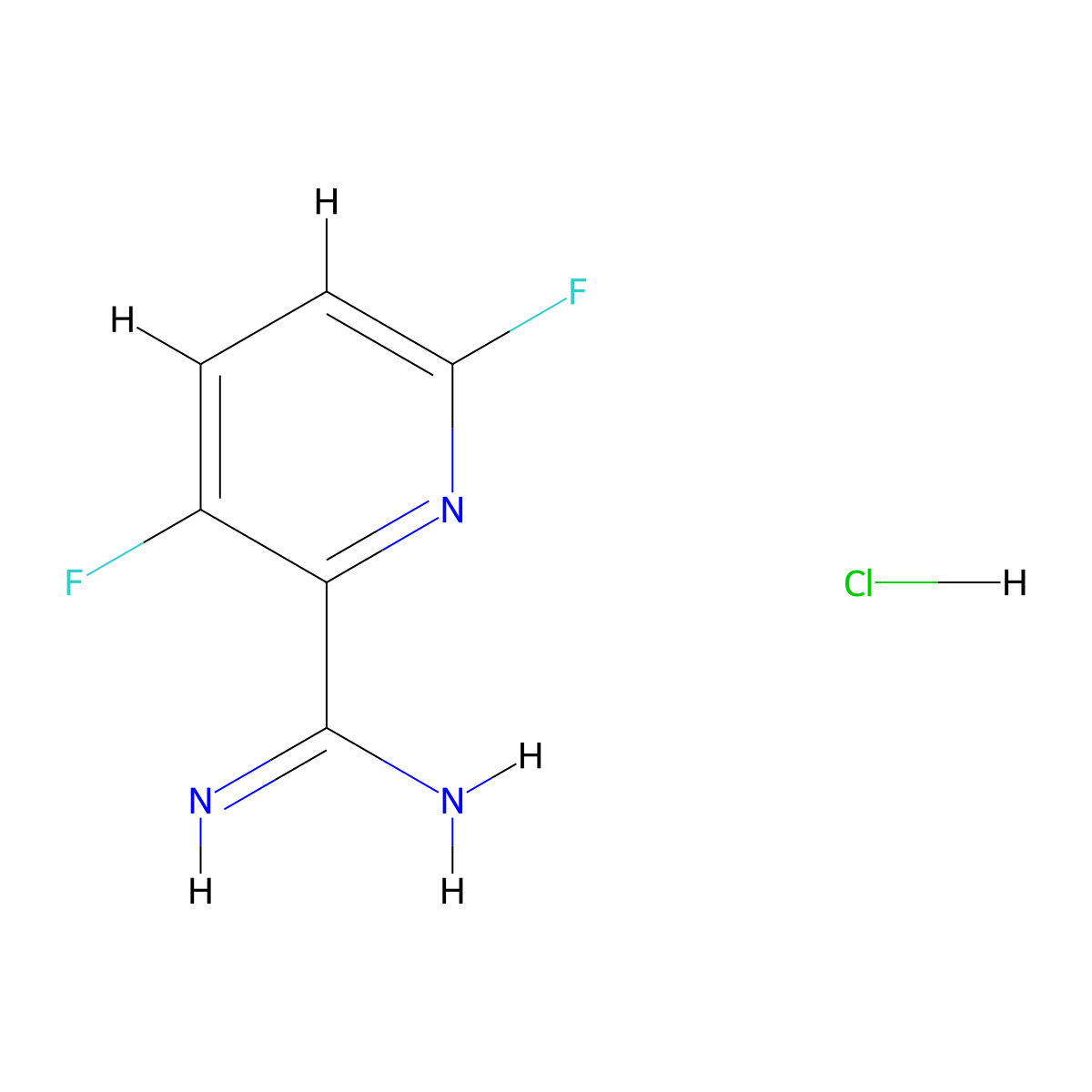 3,6-Difluoropicolinimidamide hydrochloride molecular structure, CAS 1179361-73-9