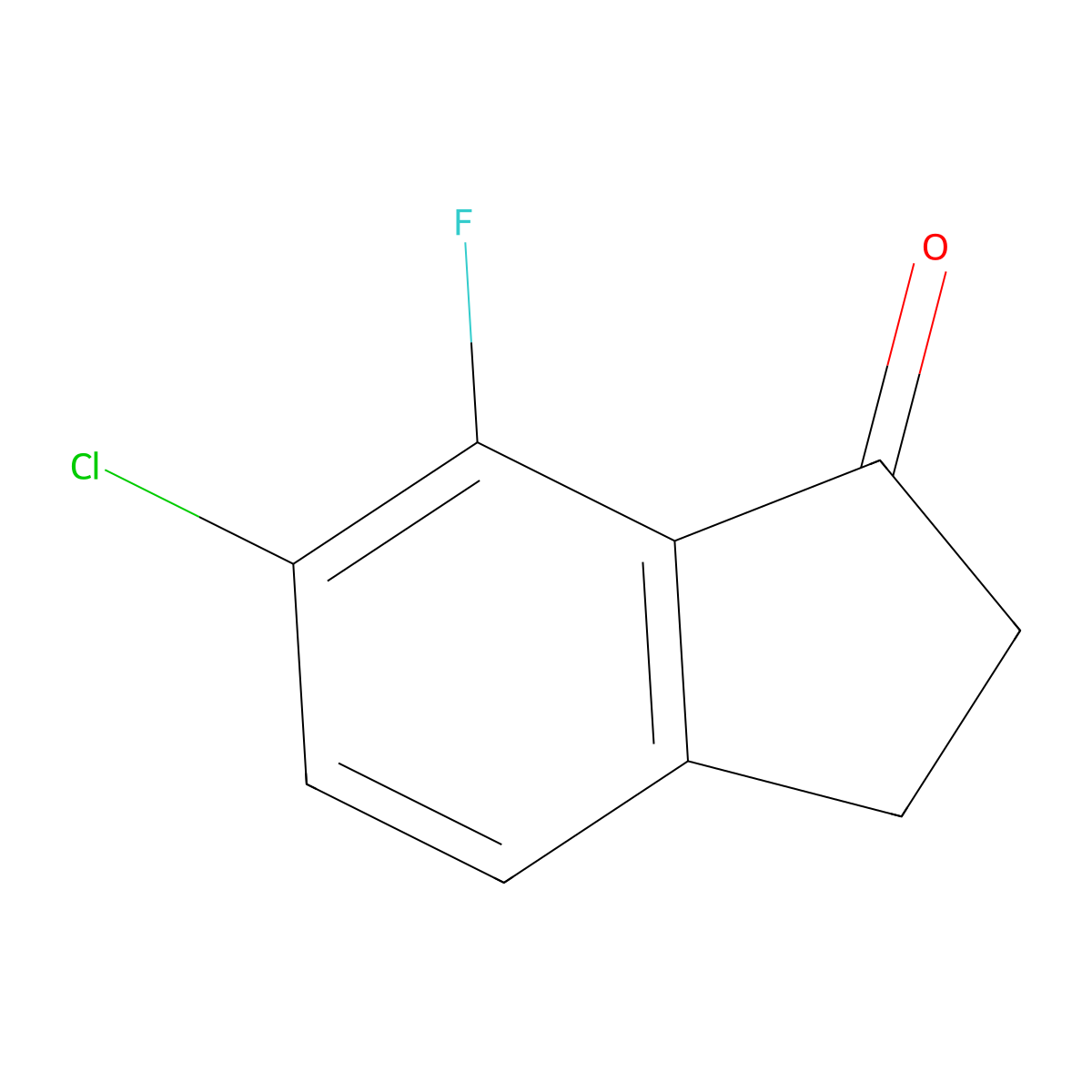 6-chloro-7-fluoro-2,3-dihydro-1H-inden-1-one molecular structure, CAS 1179361-81-9