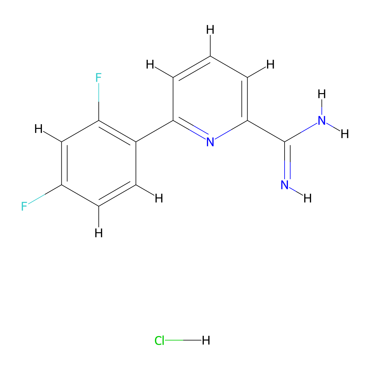 6-(2,4-Difluorophenyl)picolinimidamide hydrochloride molecular structure, CAS 1179361-86-4