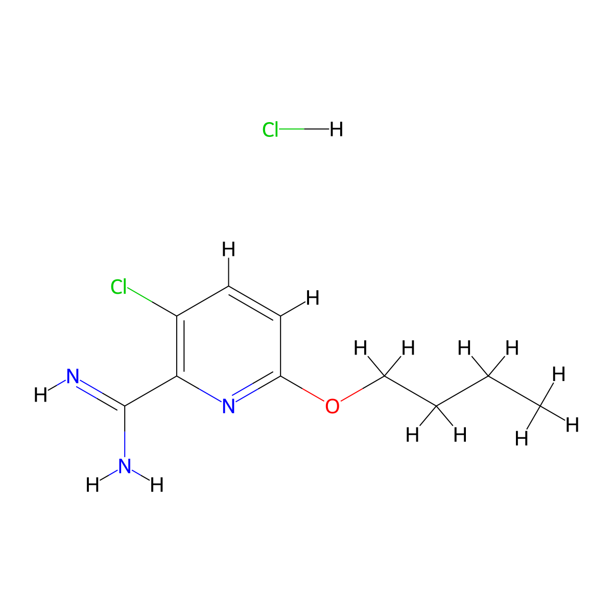 6-Butoxy-3-chloropicolinimidamide hydrochloride molecular structure, CAS 1179361-91-1