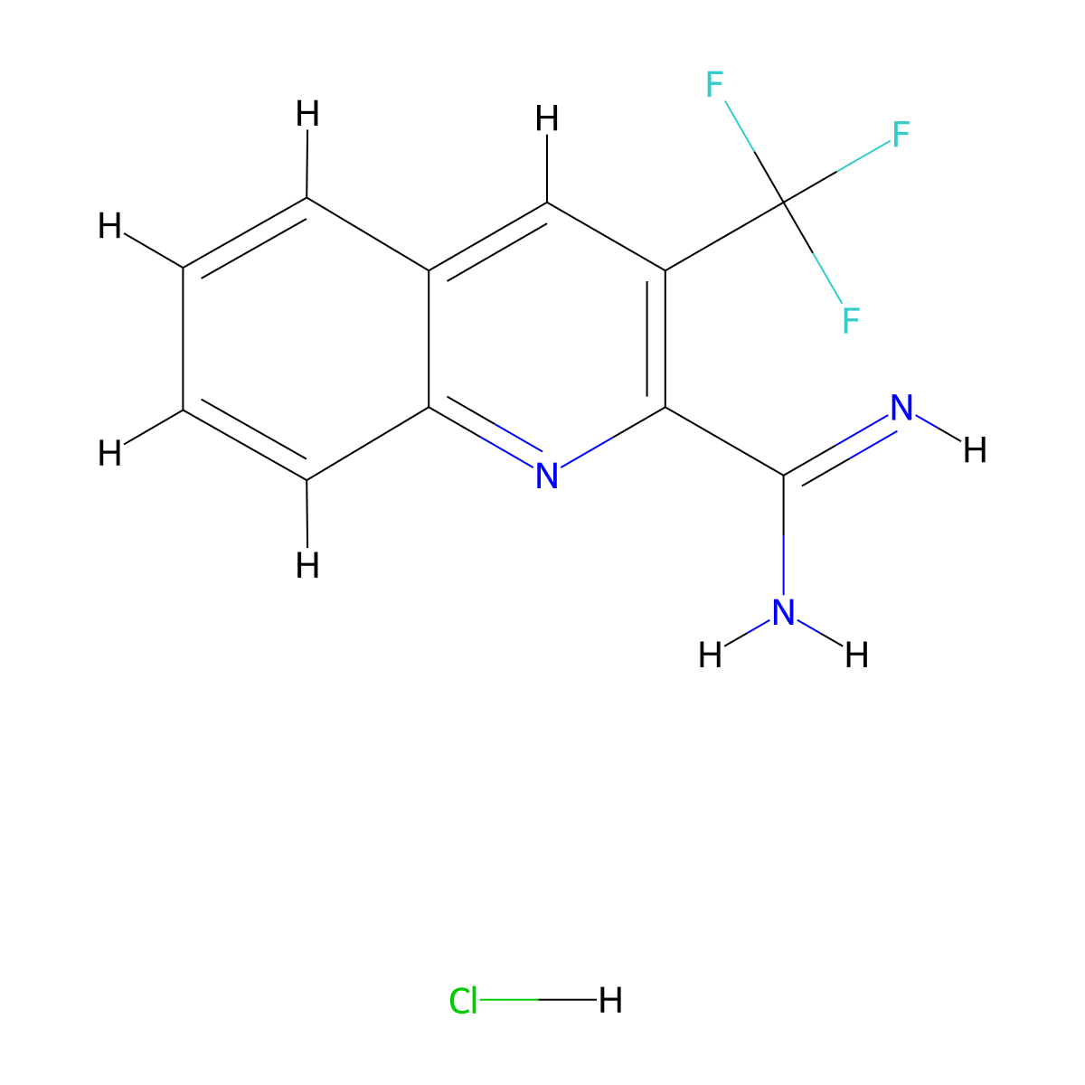 3-(Trifluoromethyl)quinoline-2-carboximidamide hydrochloride molecular structure, CAS 1179362-02-7