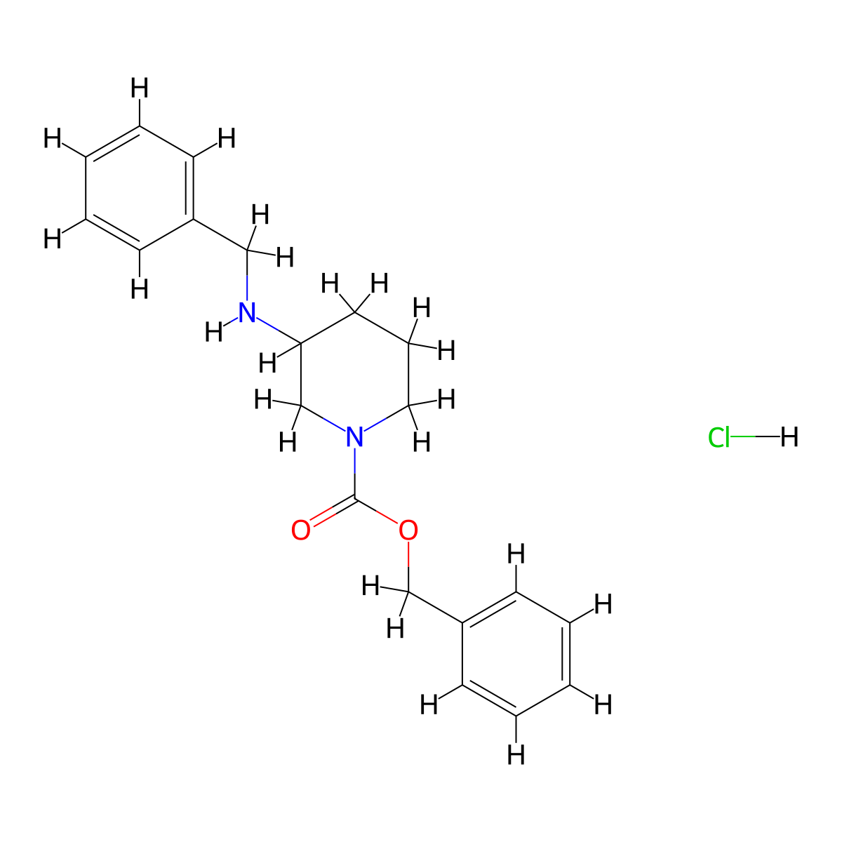 Benzyl 3-(benzylamino)piperidine-1-carboxylate hydrochloride molecular structure, CAS 1179362-03-8