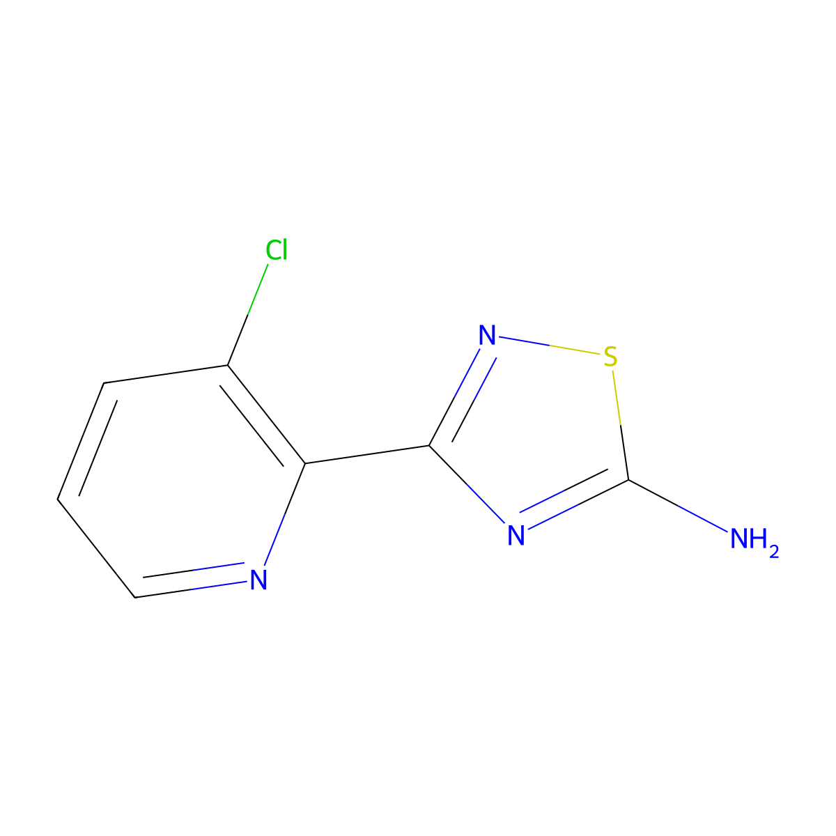 3-(3-Chloropyridin-2-yl)-1,2,4-thiadiazol-5-amine molecular structure, CAS 1179362-16-3