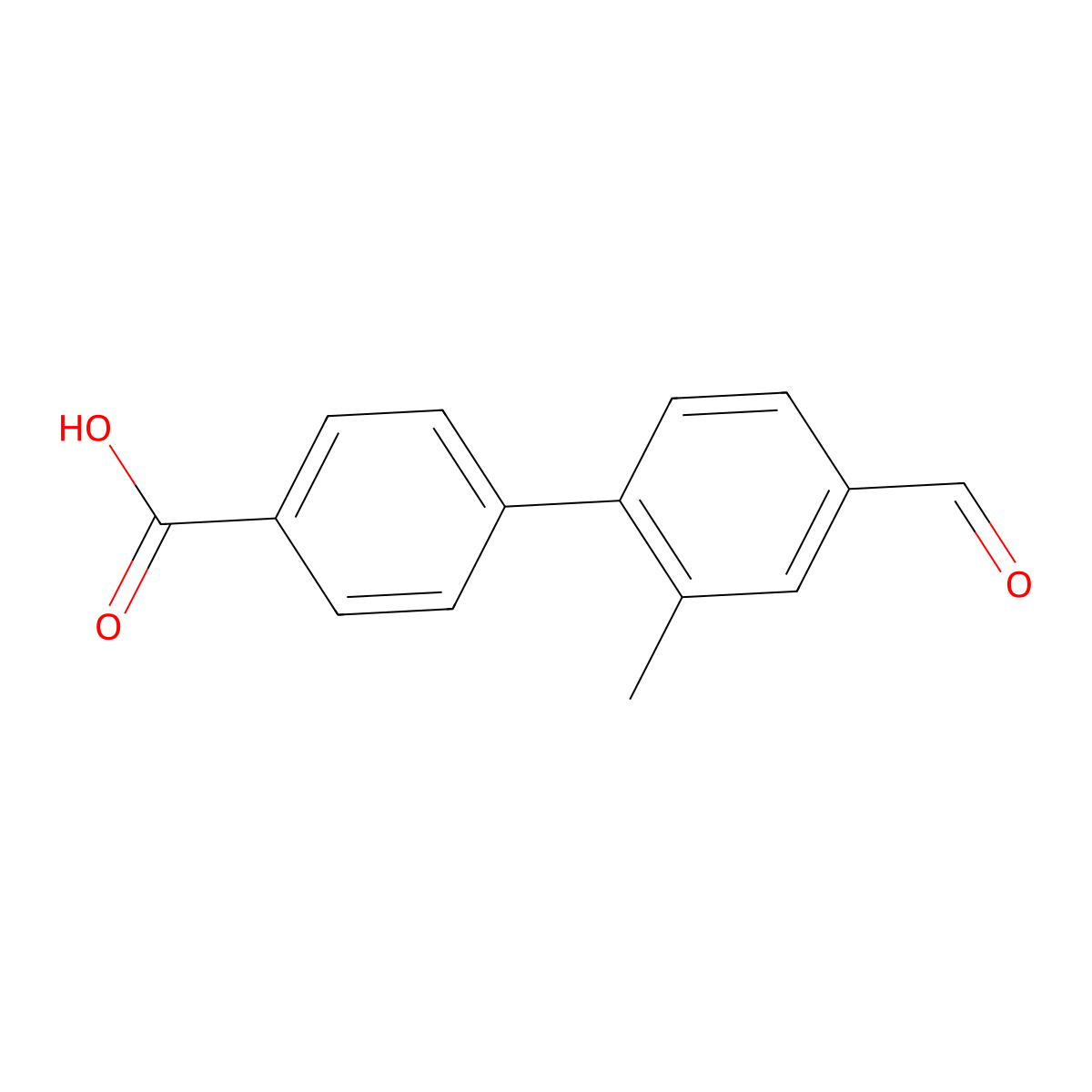 4'-Formyl-2'-methyl-(1,1'-biphenyl)-4-carboxylic acid molecular structure, CAS 1179362-36-7