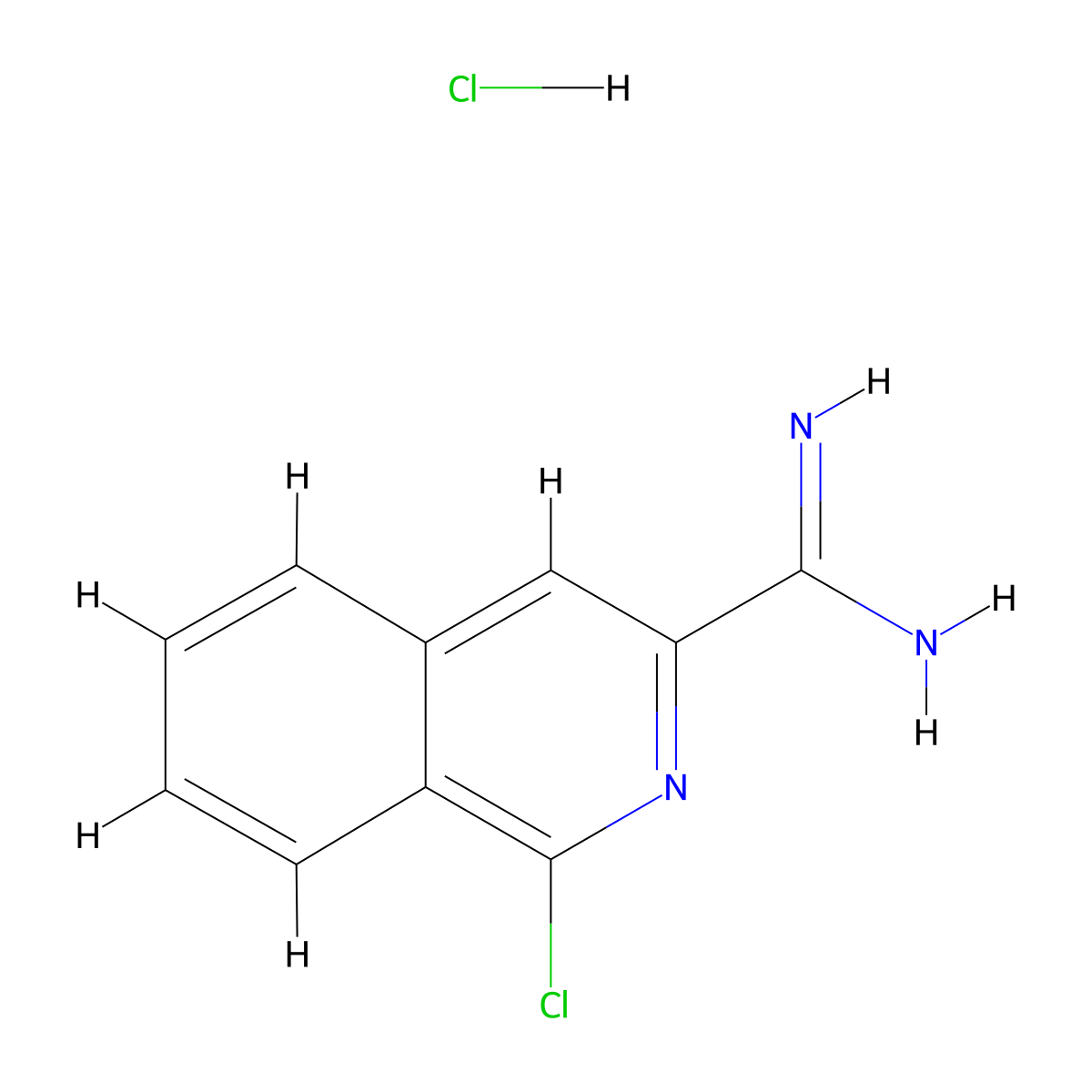 1-Chloroisoquinoline-3-carboximidamide hydrochloride molecular structure, CAS 1179362-39-0
