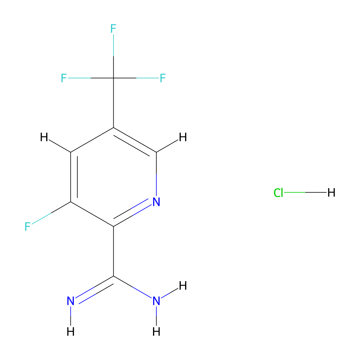 3-Fluoro-5-(trifluoromethyl)picolinimidamide hydrochloride molecular structure, CAS 1179362-44-7