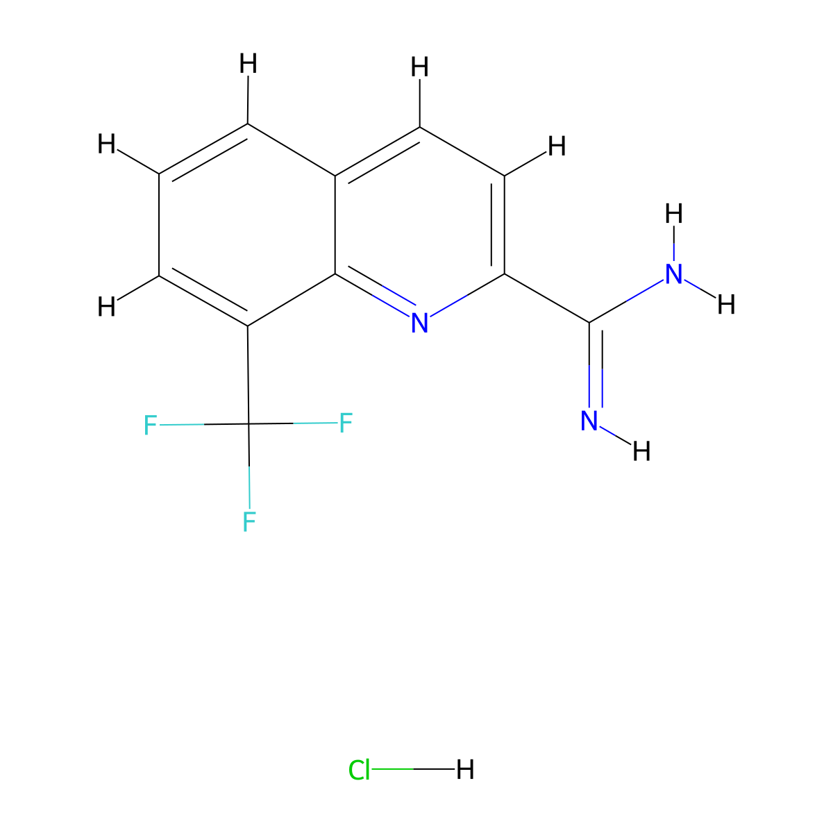 8-(Trifluoromethyl)quinoline-2-carboximidamide hydrochloride molecular structure, CAS 1179362-48-1